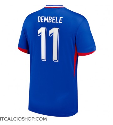 Francia Ousmane Dembele #11 Prima Maglia Europei 2024 Manica Corta